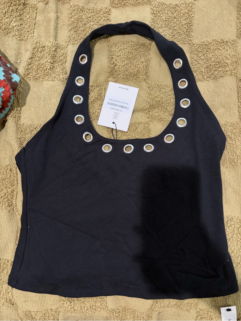 NWT Reformation Black Halter Eyelet Tank Top - Picture 3 of 3